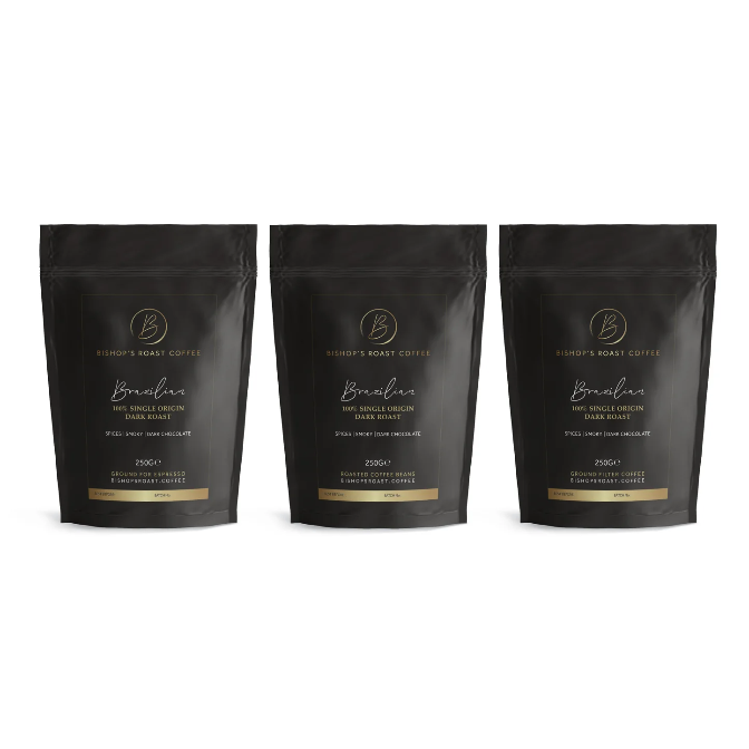Bishop’s Roast Coffee, Brazilian Dark Roast Beans 1kg | The Hatchery ...