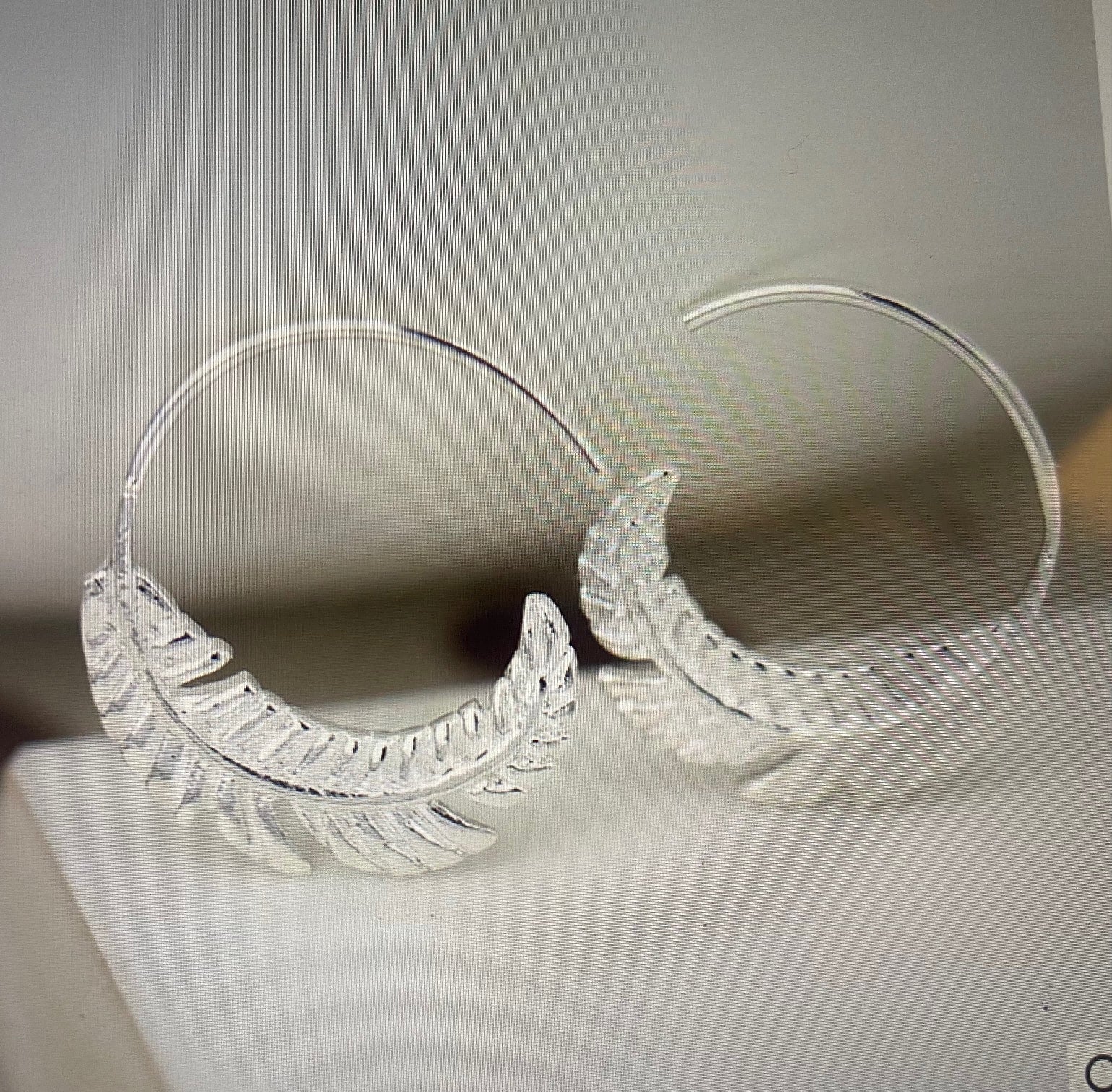 Sterling silver feather cheap hoop earrings